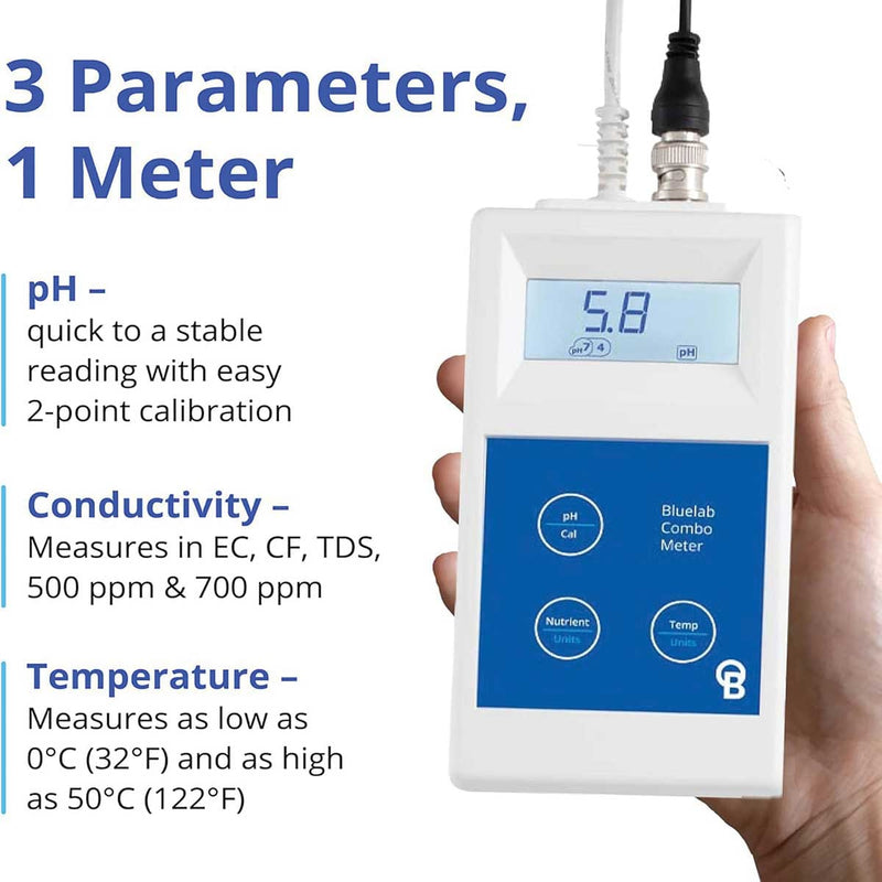 Bluelab Combo Meter | pH, Conductivity, & Temperature