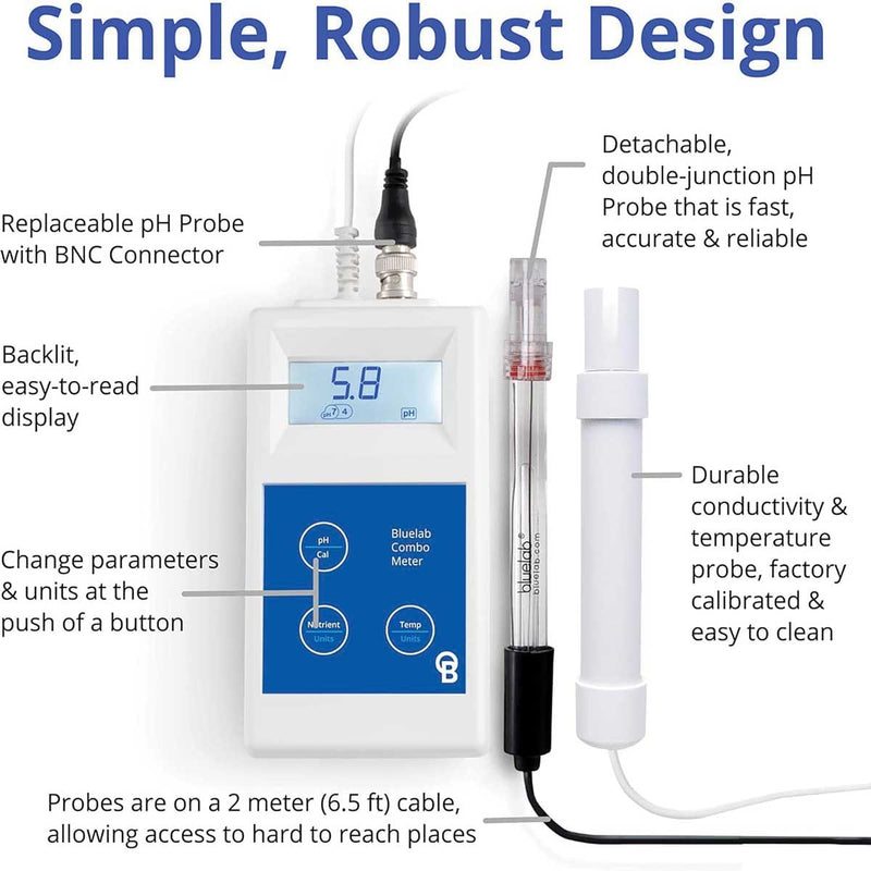 Bluelab Combo Meter | pH, Conductivity, & Temperature
