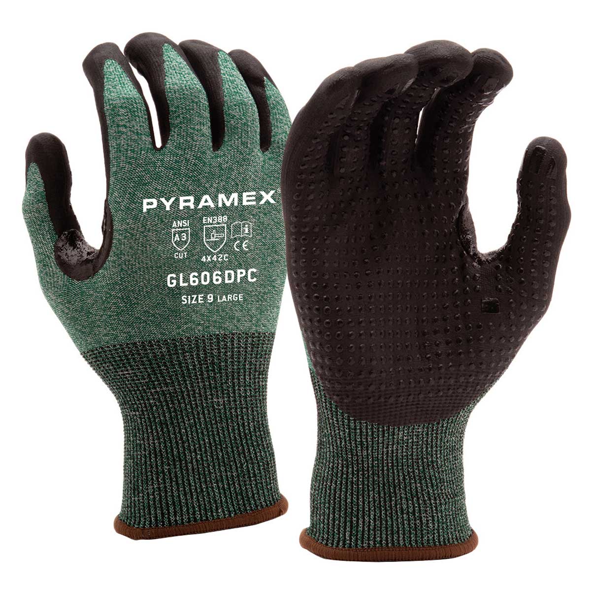 Pyramex 18-Gauge A3 Cut-Resistant Micro-Foam Nitrile Dotted Gloves