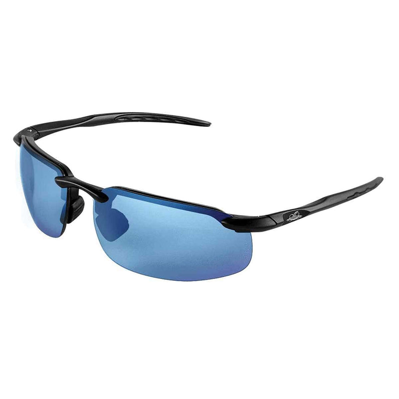 Swordfish® Blue Mirror Polarized Safety Glasses | Matte Black Frame