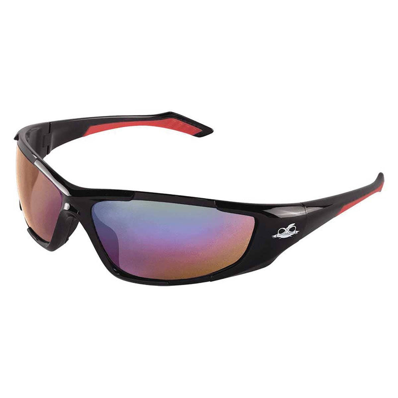 Javelin™ Green Mirror Polarized Safety Glasses | Shiny Black Frame