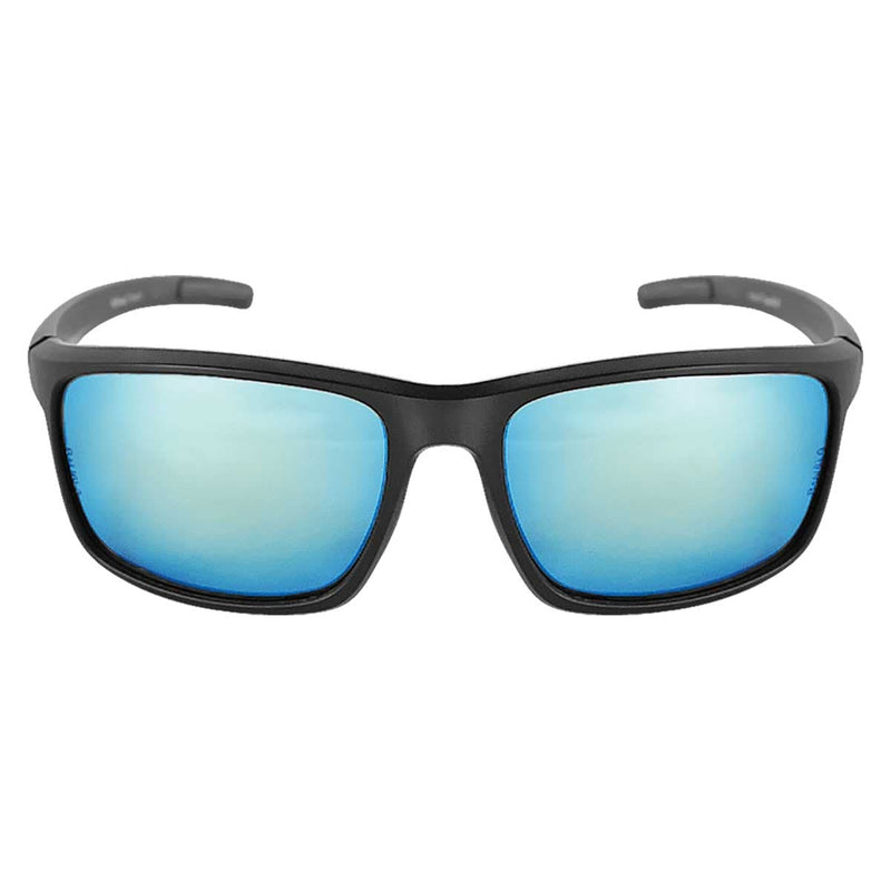 Pompano™ Ice Blue Mirror Performance Fog Technology Polarized Safety Glasses | Matte Black Frame