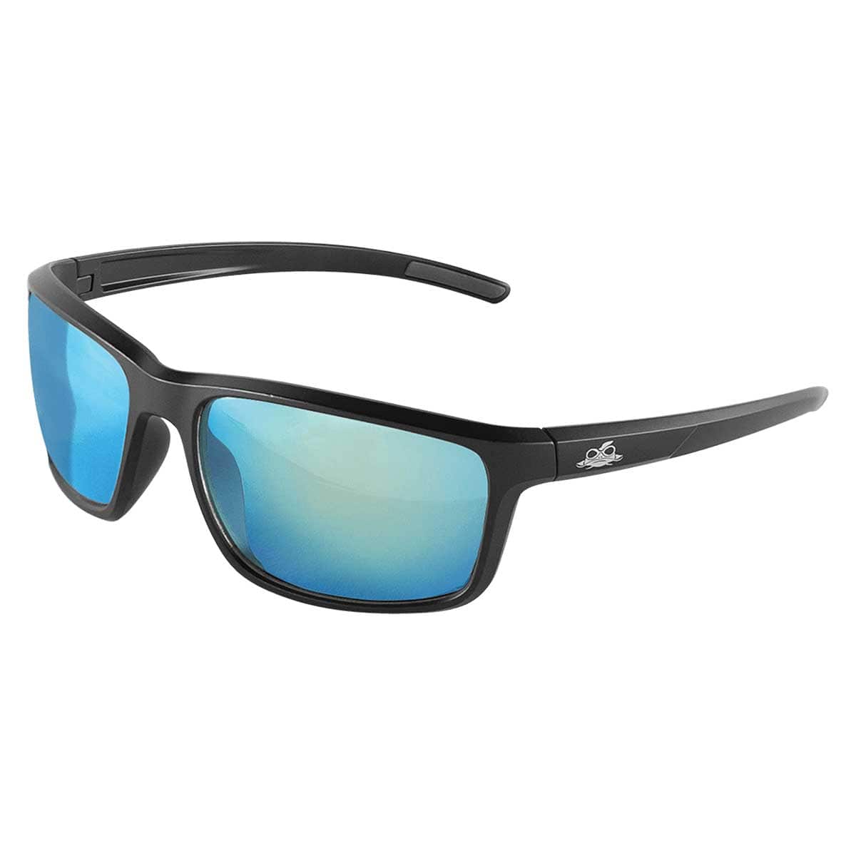 Pompano™ Ice Blue Mirror Performance Fog Technology Polarized Safety Glasses | Matte Black Frame