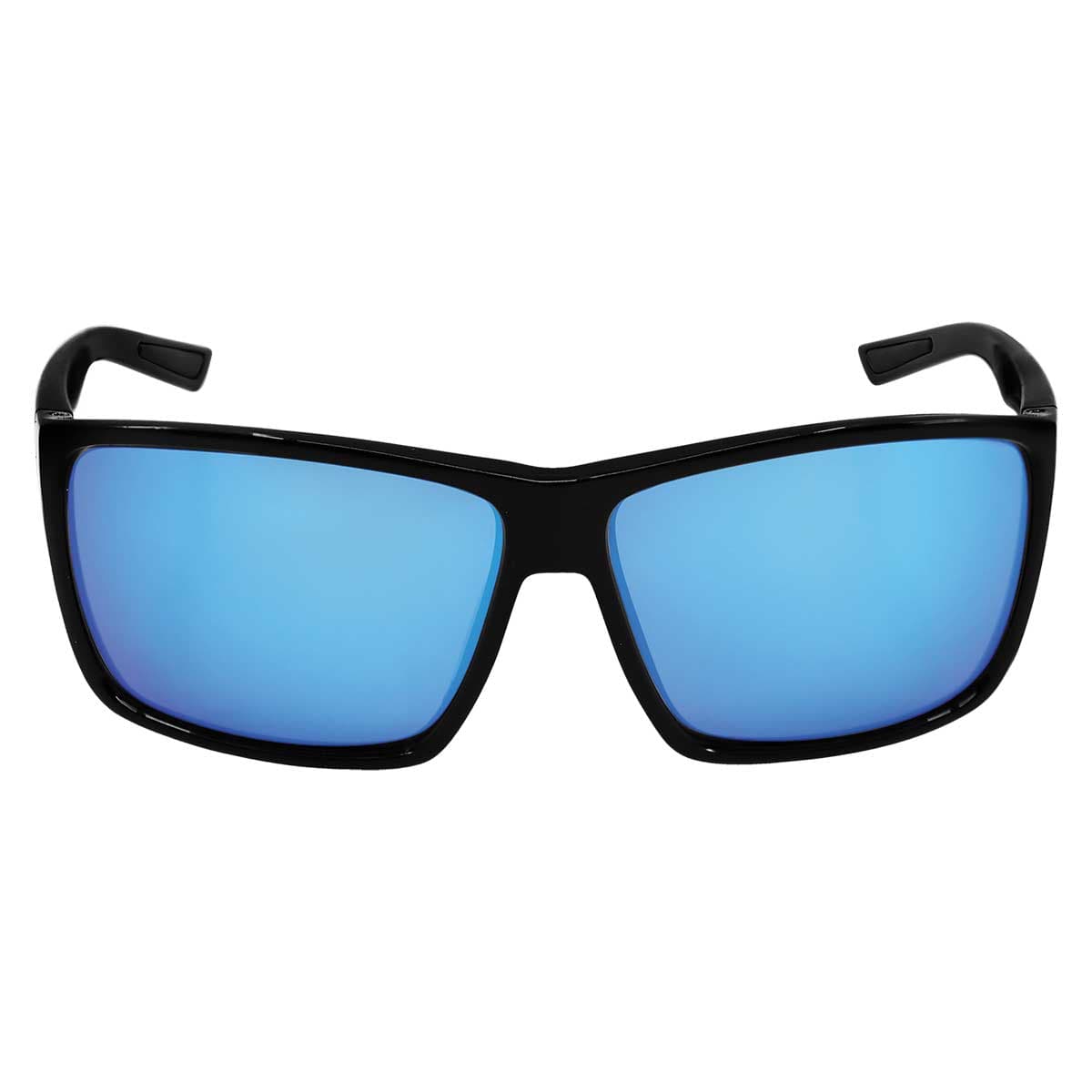 Lionfish™ Blue Mirror Performance Fog Technology Polarized Safety Glasses | Shiny Black Frame