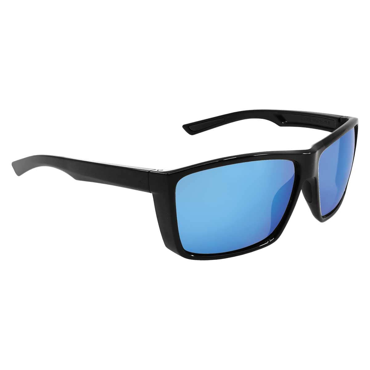 Lionfish™ Blue Mirror Performance Fog Technology Polarized Safety Glasses | Shiny Black Frame