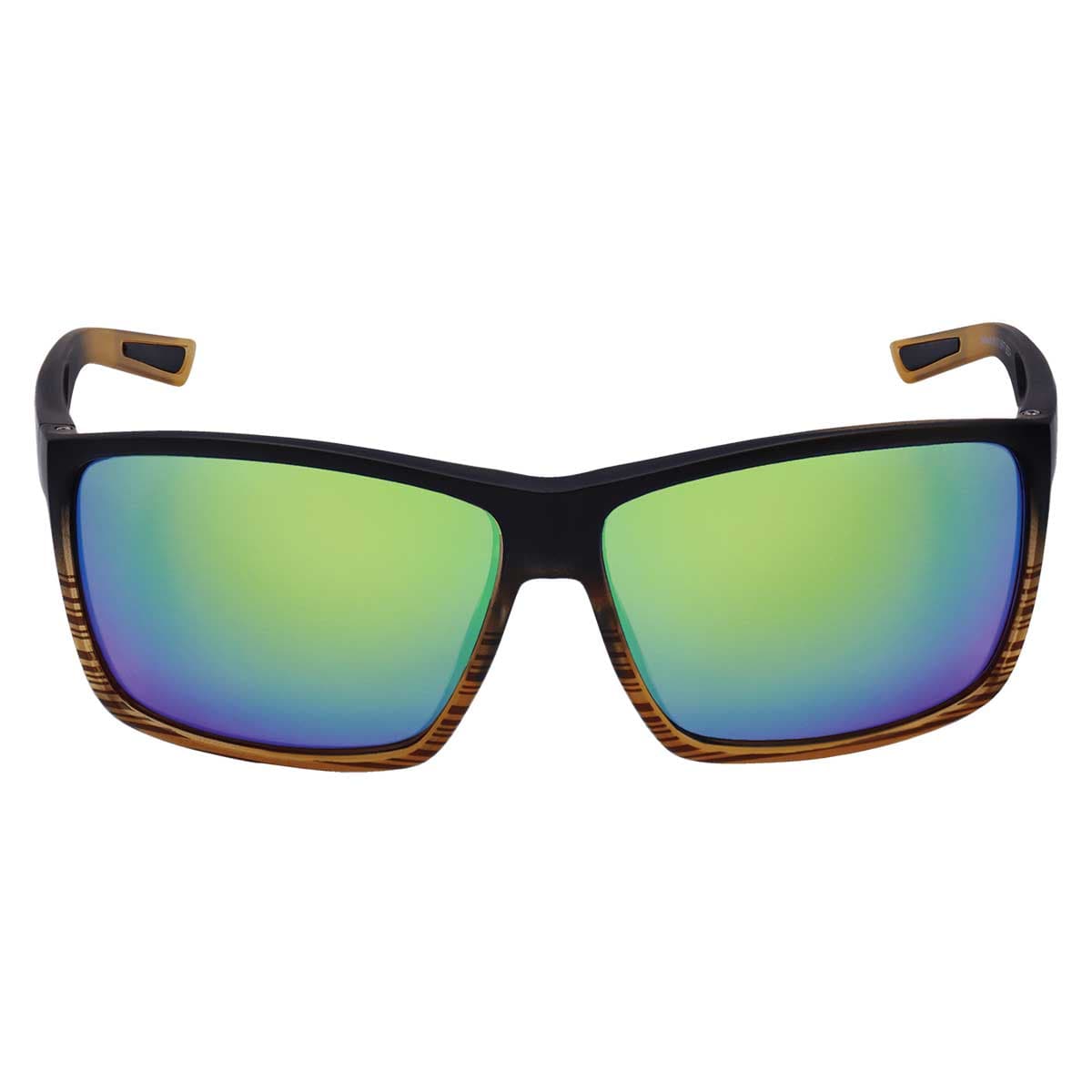 Lionfish™ Green Mirror Performance Fog Technology Polarized Safety Glasses | Tortoise/Black Frame