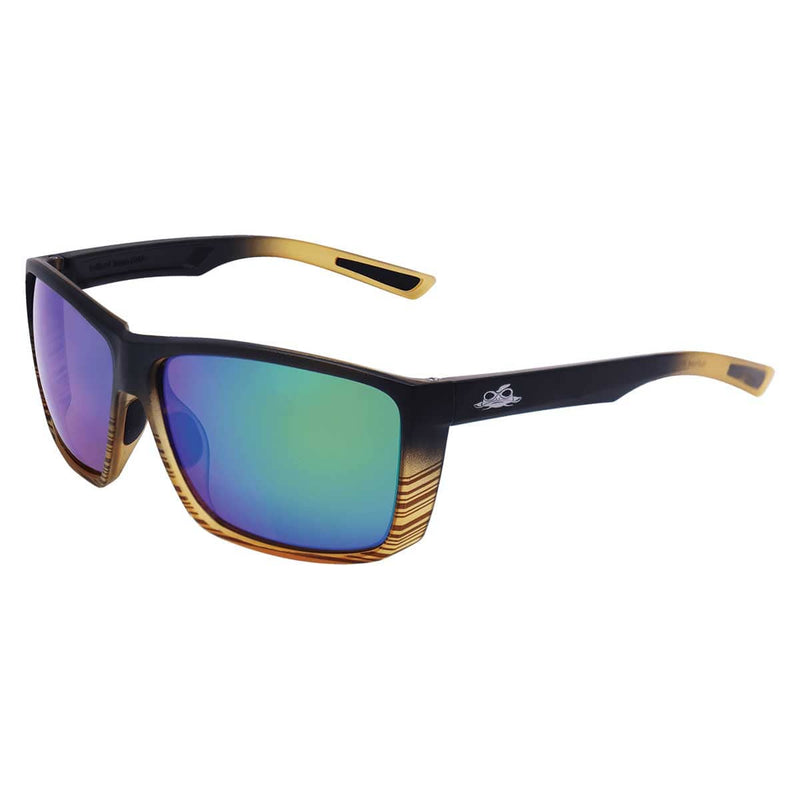Lionfish™ Green Mirror Performance Fog Technology Polarized Safety Glasses | Tortoise/Black Frame