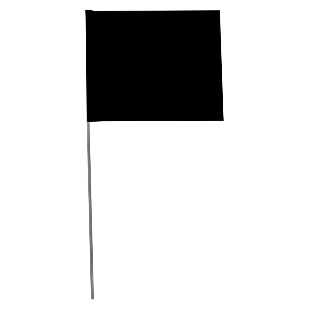 Black Custom Marking Flag, 4"x5", 30" Wire Stake, 1000 PK