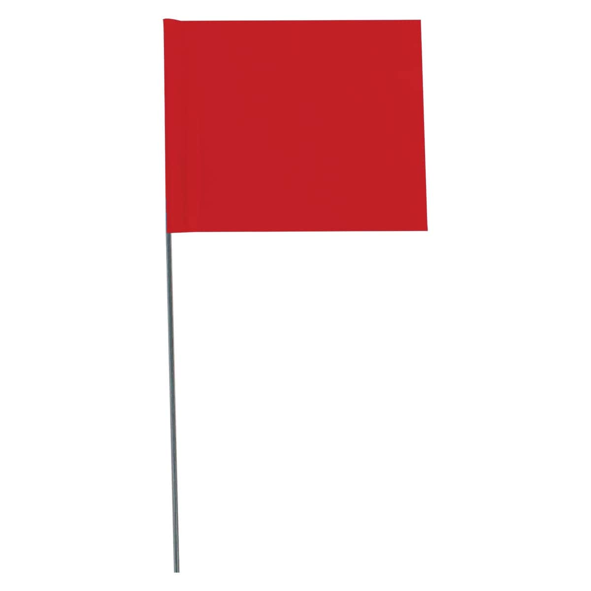 Red Custom Marking Flag, 4"x5", 36" Wire Stake, 1000 PK