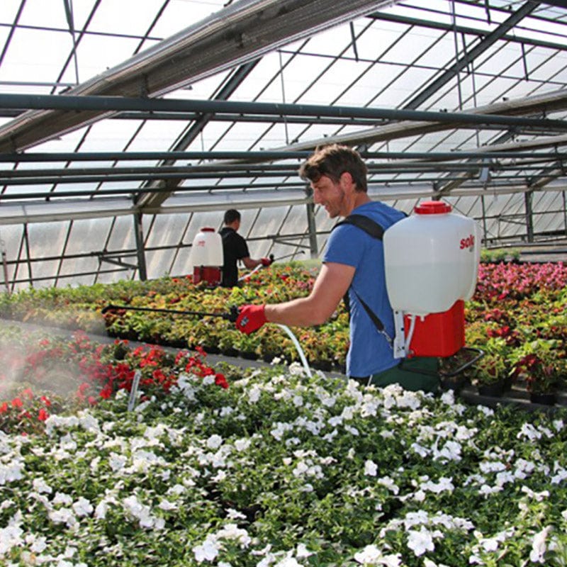 View of the back of the Solo 417-Li 4.5 gal Battery-Powered Backpack Sprayer