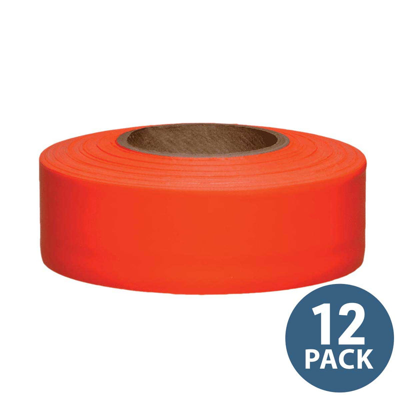 Presco Arctic Flagging Tape, Fluorescent Orange | 12 Pack | Gemplers