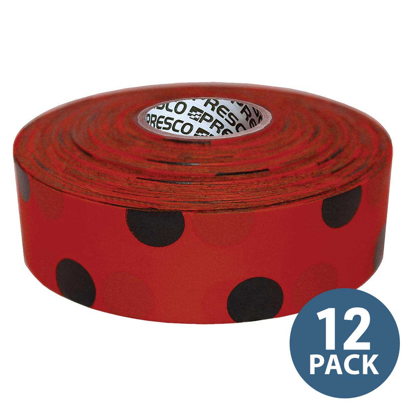 Presco Red & Black Polka Dot Flagging Tape | 12 Pack | Gemplers