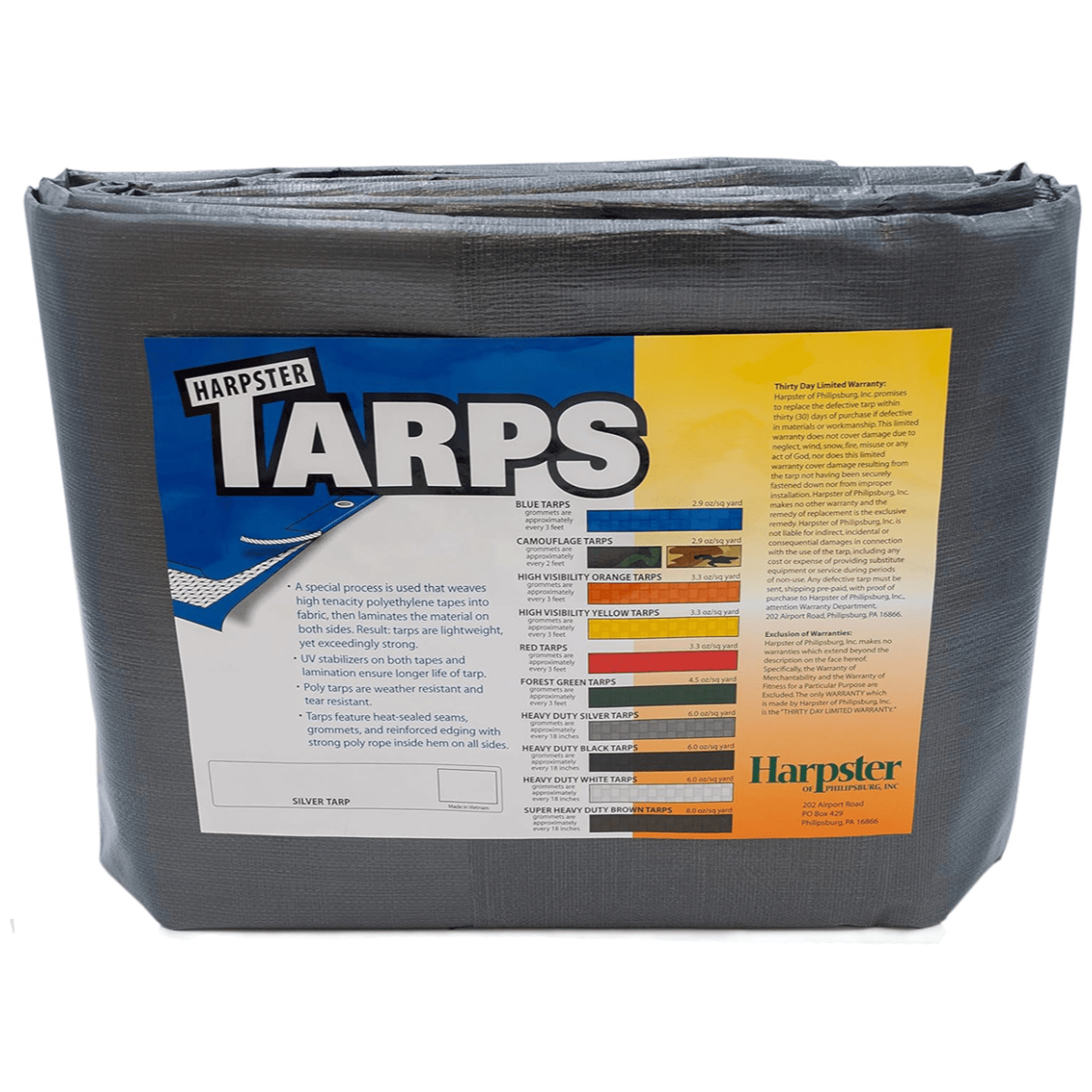 Harpster Heavy Duty Silver Tarp 6 oz.