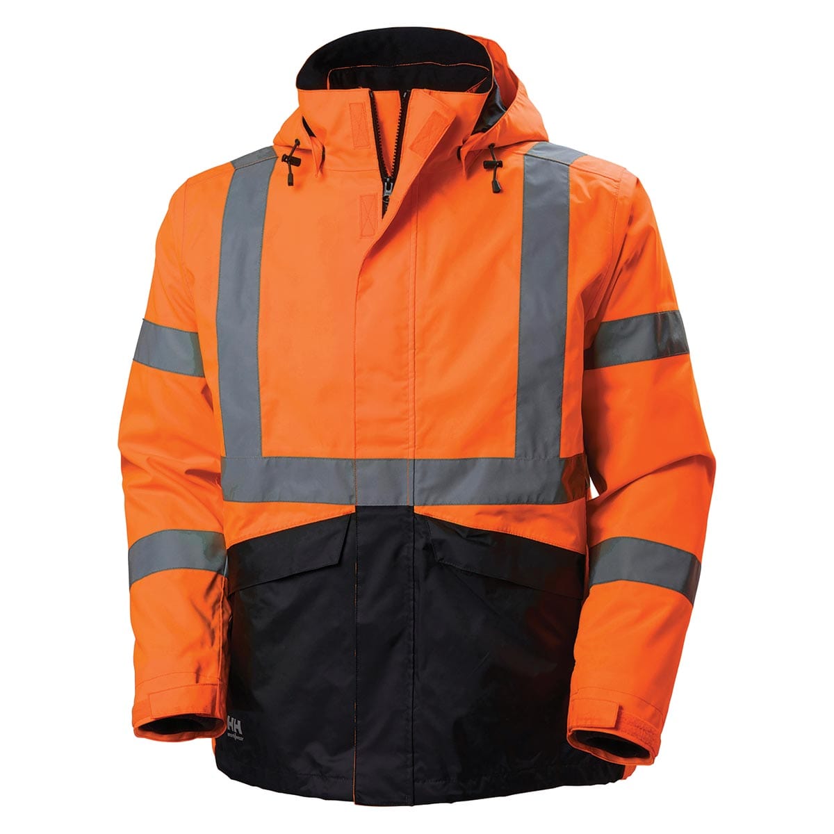 Brite Orange/Charcoal Helly Hansen ANSI Class 3 Alta Hi-Vis Shell Jacket