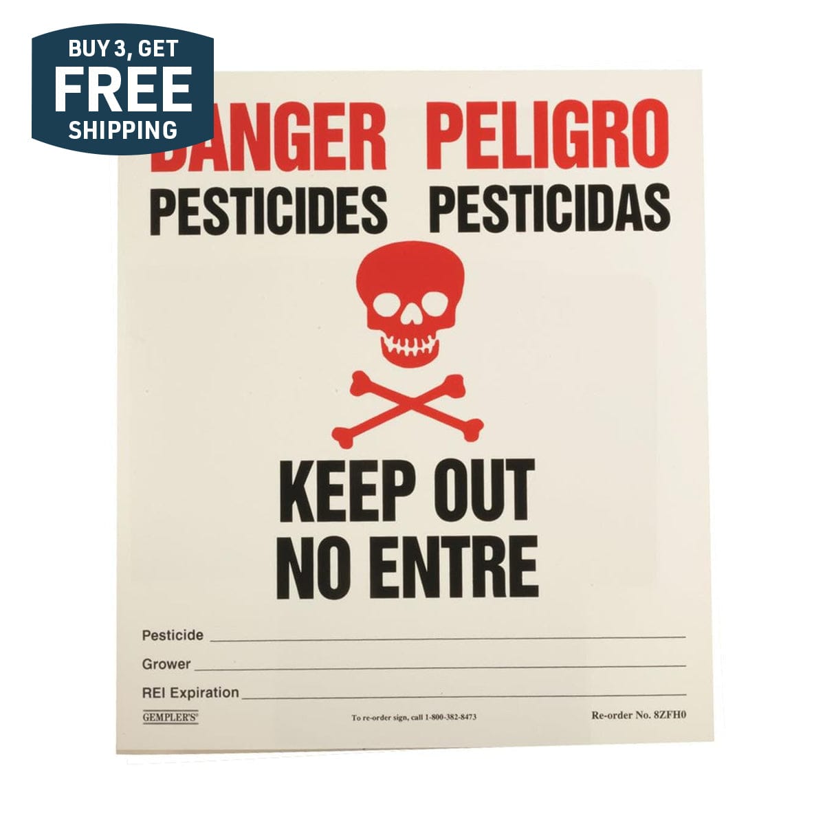 Gemplers California Pesticide Warning Sign, 14"W x 16"H