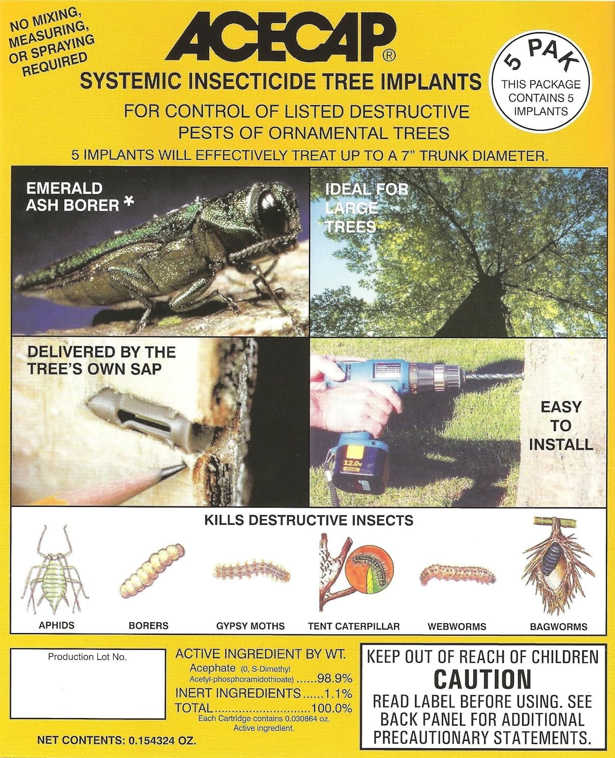 Acecap AC12X5 Systemic Insecticide Tree Implant | 5 Pack