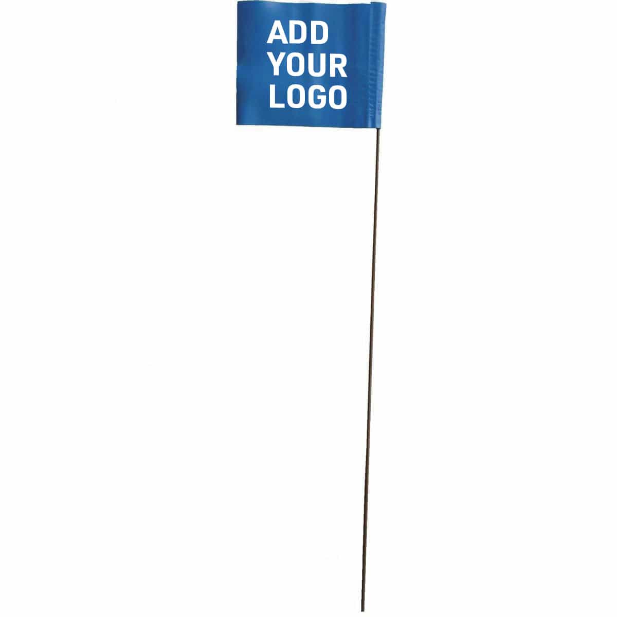 Custom Printed 2.5” x 3.5” Marking Flags with 21" Wire Stake | 1,000 Pack