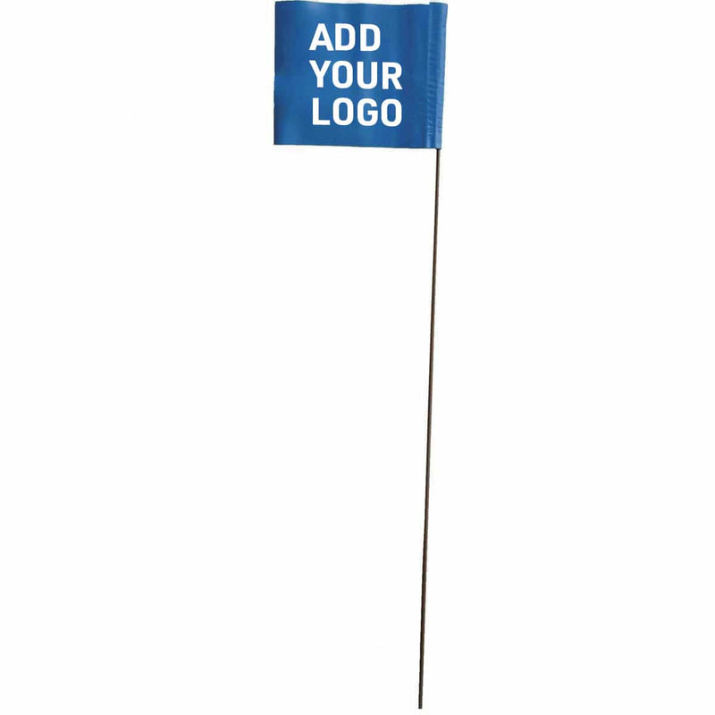 Custom Printed 2.5” x 3.5” Marking Flags with 21" Wire Stake | 1,000 Pack
