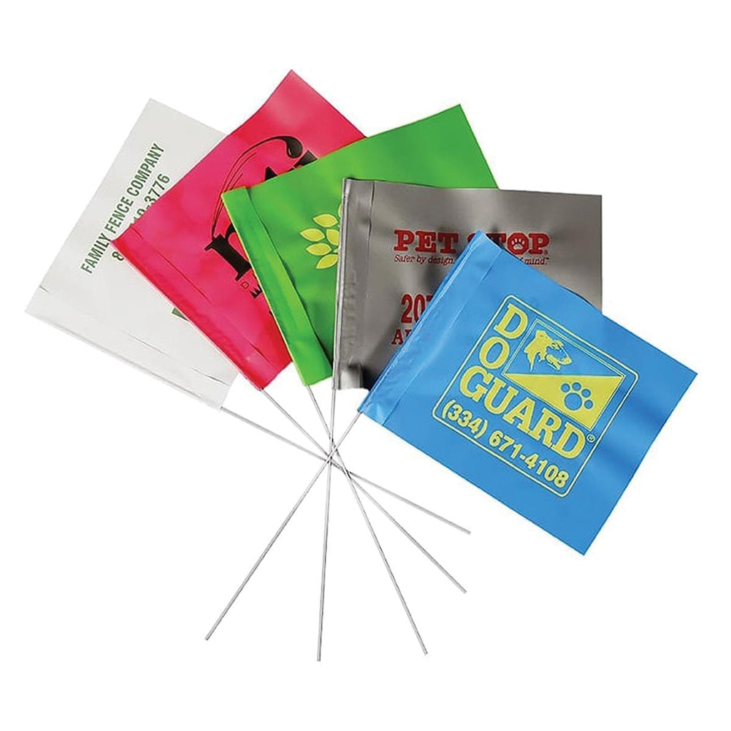 Custom Print Marking Flag, 4"x5", 18" PVC stake, 1000 PK