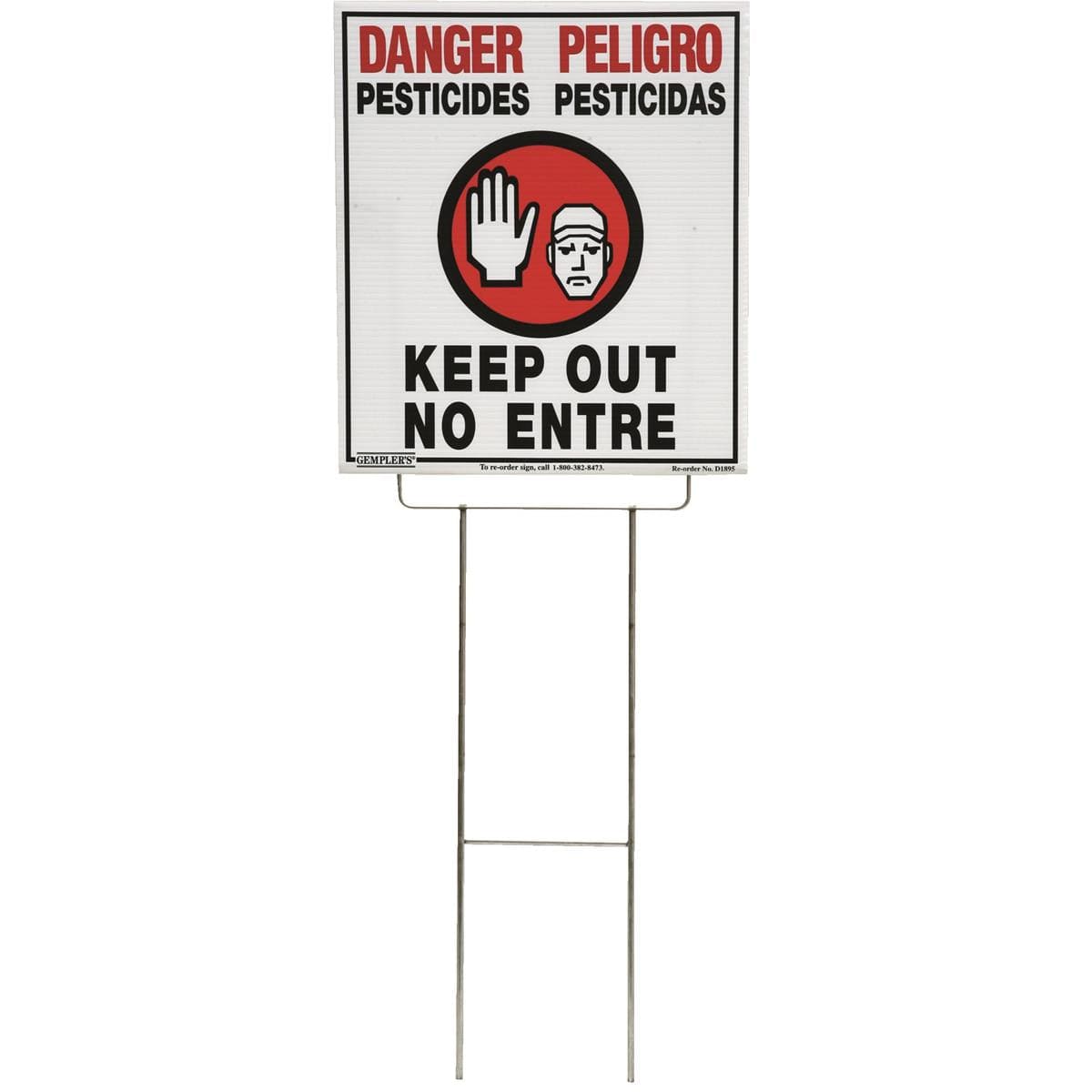 Gemplers Plastic WPS Bilingual Warning Sign, 14"W x 16"H