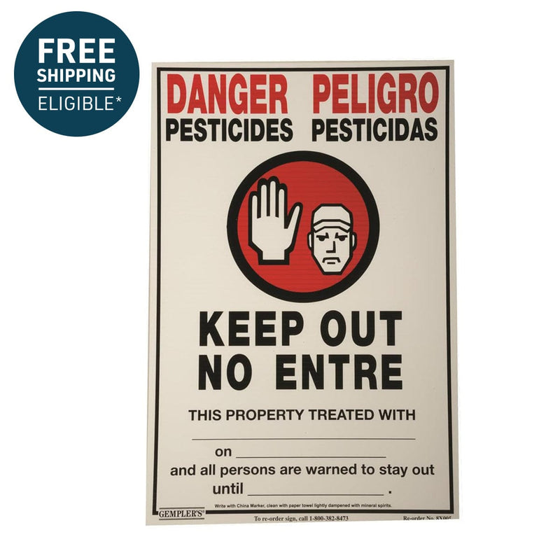 Gemplers WPS Bilingual Warning Sign with Application Data