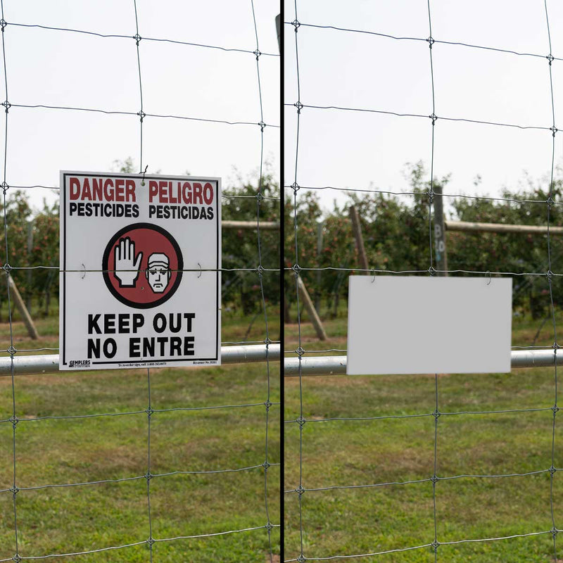 Gemplers Hinged WPS Bilingual Warning Sign - "Danger - Pesticides"