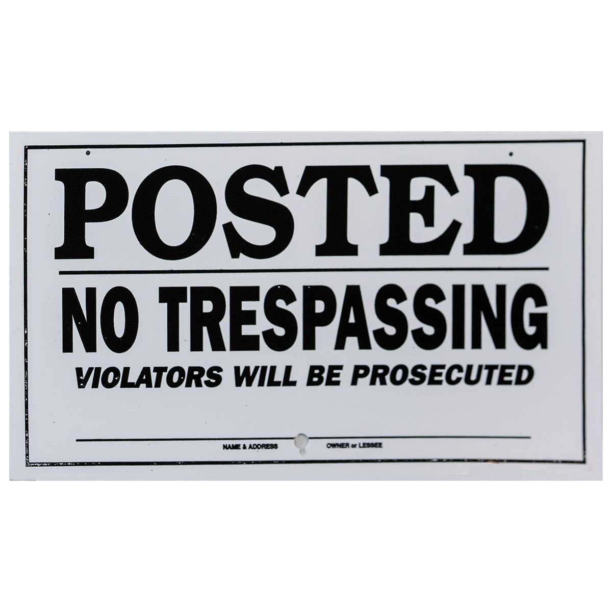 Gemplers Hinged WPS Bilingual Warning Sign - "No Trespassing", 14"W x 16"H