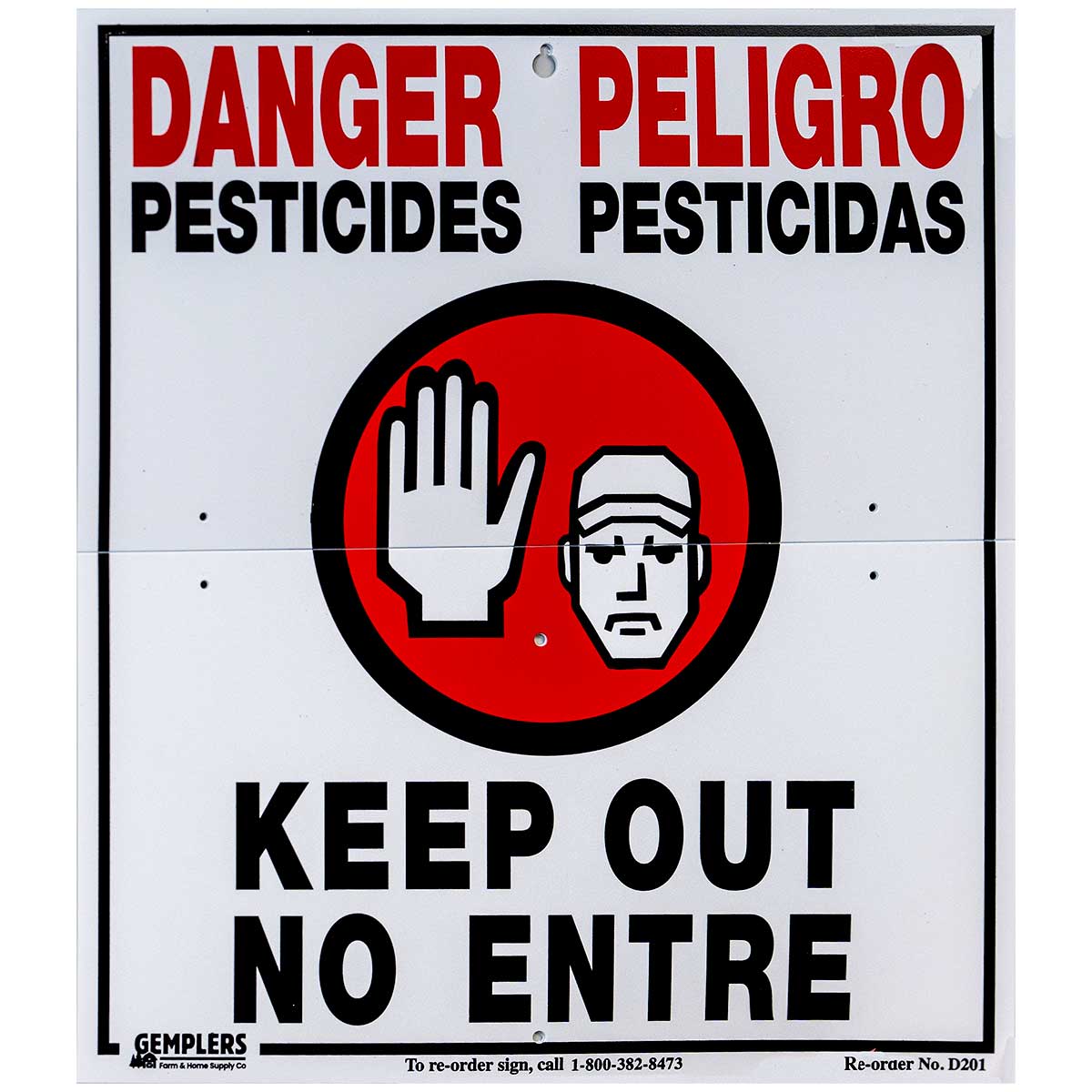 Gemplers Hinged WPS Bilingual Warning Sign - "No Trespassing", 14"W x 16"H