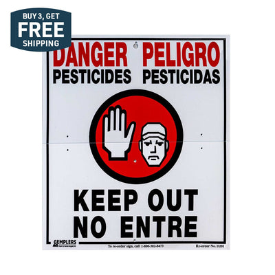 Gemplers Hinged WPS Bilingual Warning Sign - "No Trespassing"