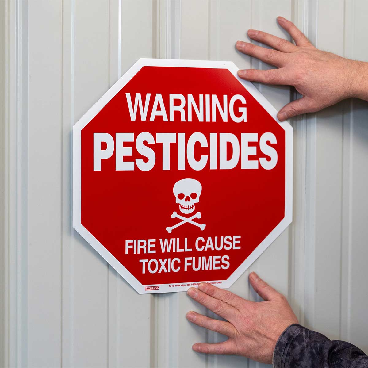 Gemplers 14" x 14" Pesticide Warning Sign In Use+++Gemplers 14" x 14" Pesticide Warning Sign In Use