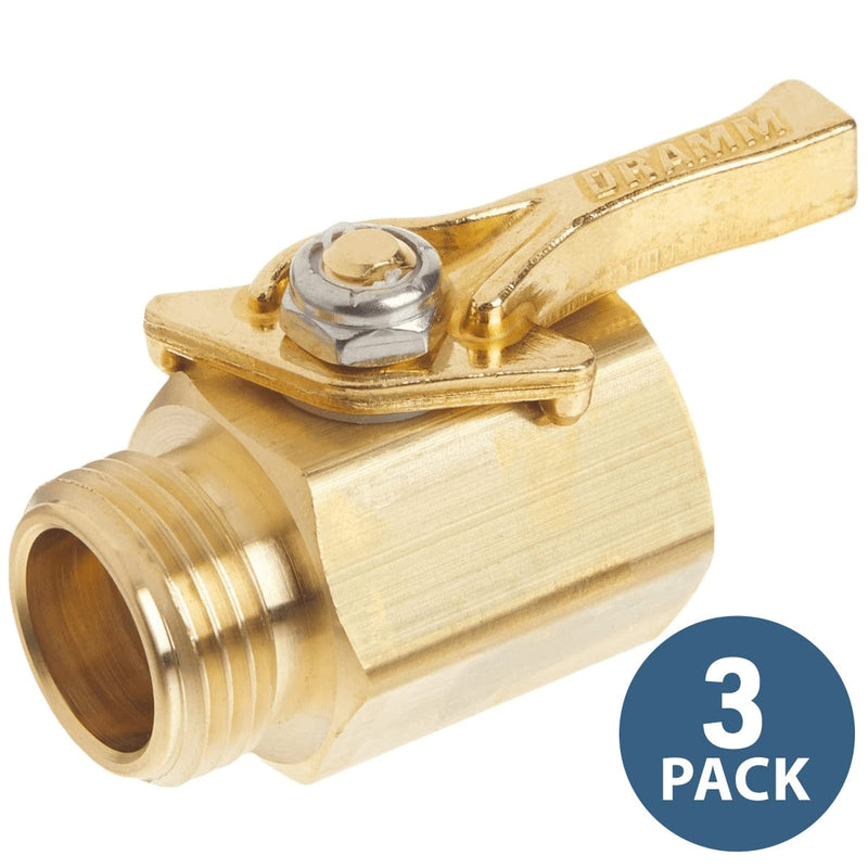 Dramm 300 Brass Shut-Off Valve | 3 Pack