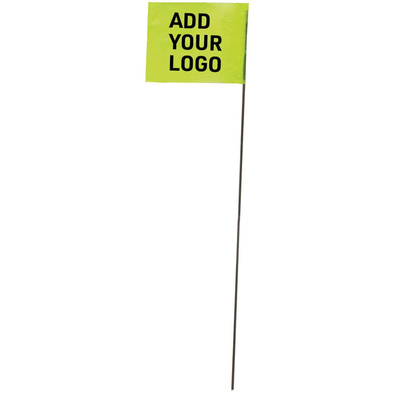 Custom Printed 2.5” x 3.5” Marking Flags with 21" Wire Stake | 1,000 Pack