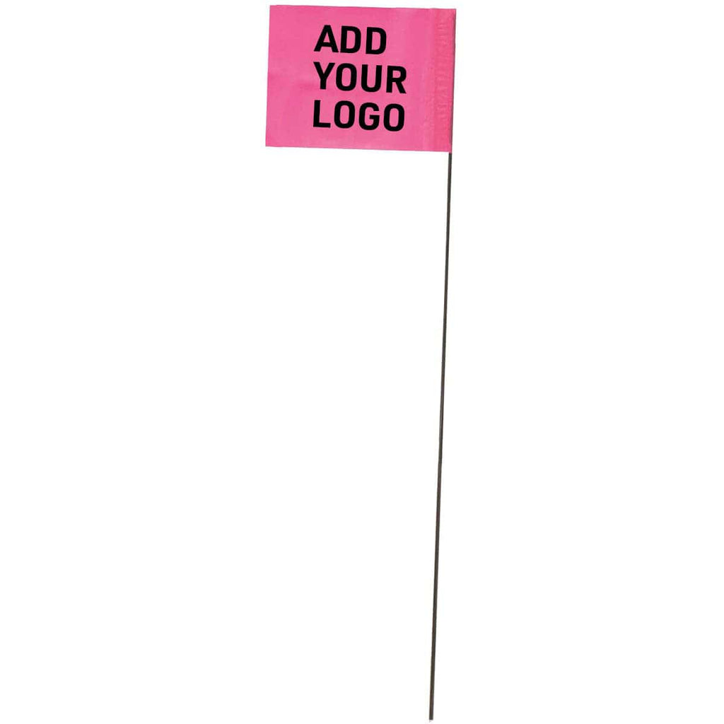 Custom Printed 2.5” x 3.5” Marking Flags with 11.5" Wire Stake | 1,000 Pack