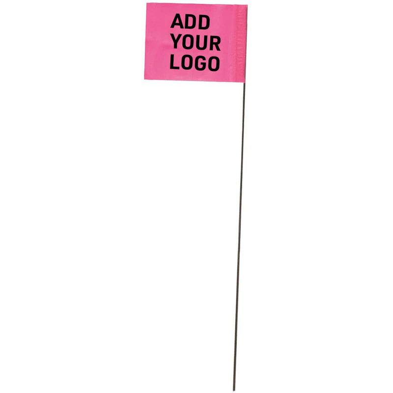 Custom Printed 2.5” x 3.5” Marking Flags with 21" Wire Stake | 1,000 Pack