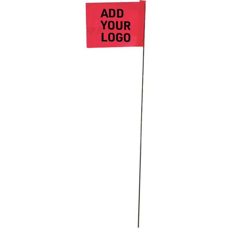 Custom Printed 2.5” x 3.5” Marking Flags with 21" Wire Stake | 1,000 Pack