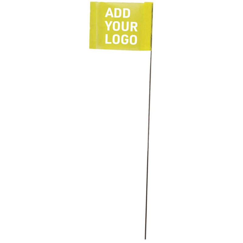 Custom Printed 2.5” x 3.5” Marking Flags with 21" Wire Stake | 1,000 Pack