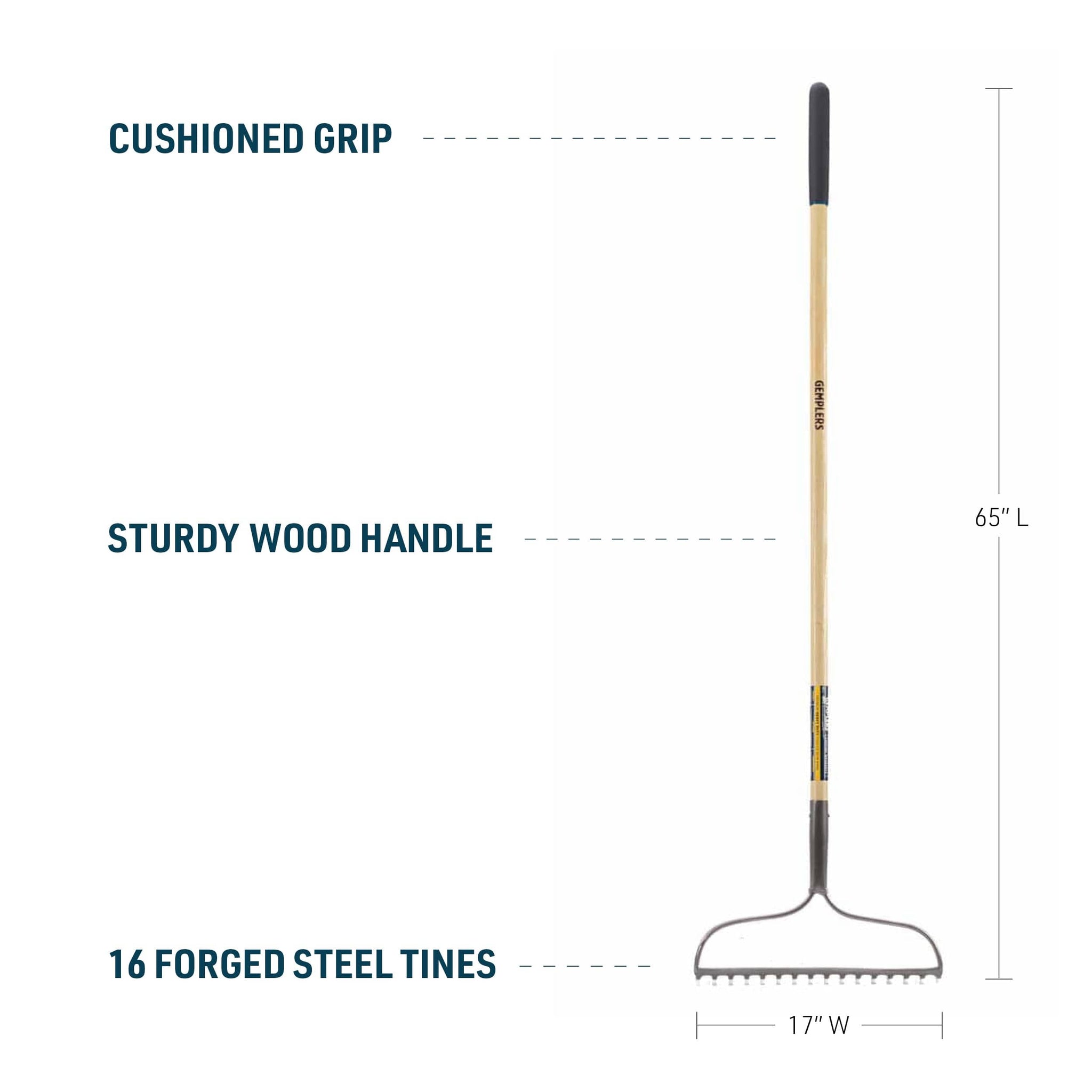 Gemplers Forged Bow Rake with Wood Handle