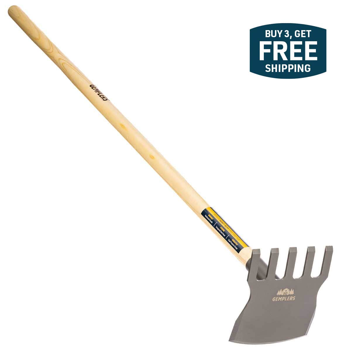 Gemplers Steel Rake Hoe with Wood Handle