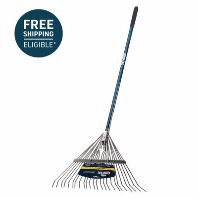 Gemplers 24-Tine Spring Brace Steel Leaf Rake with Fiberglass Handle