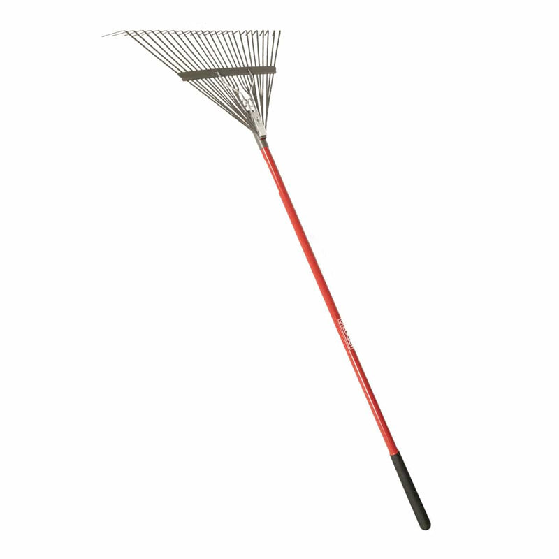 Gemplers 24-Tine Spring Brace Steel Leaf Rake with Fiberglass Handle