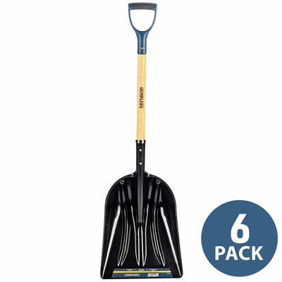 Gemplers Poly Scoop Shovel with Wood Handle | 6 pack