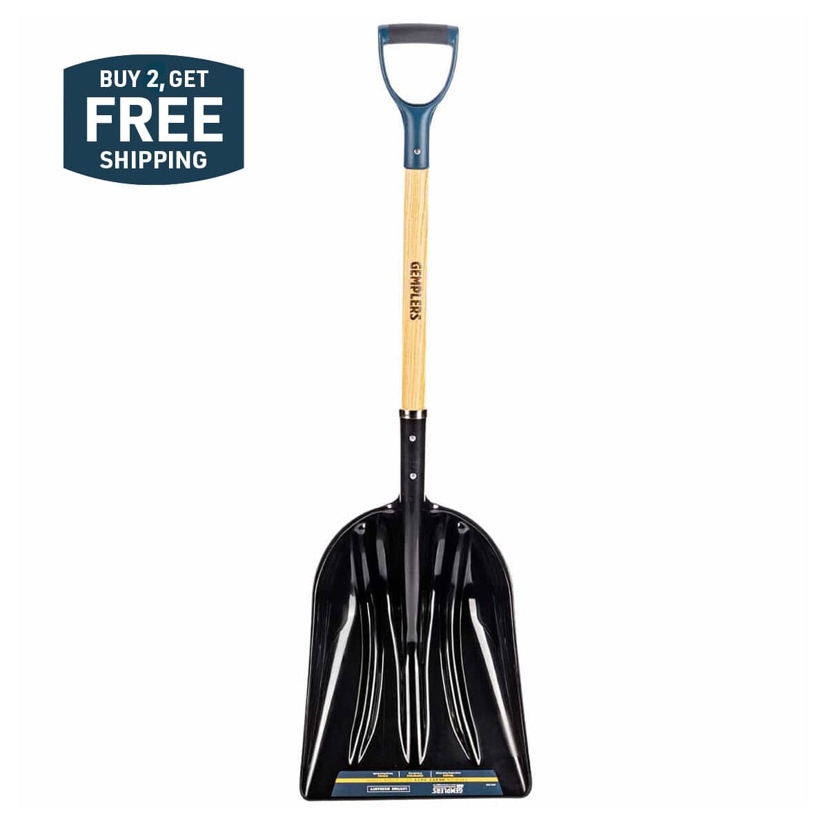 Gemplers Poly Scoop Shovel with Wood Handle