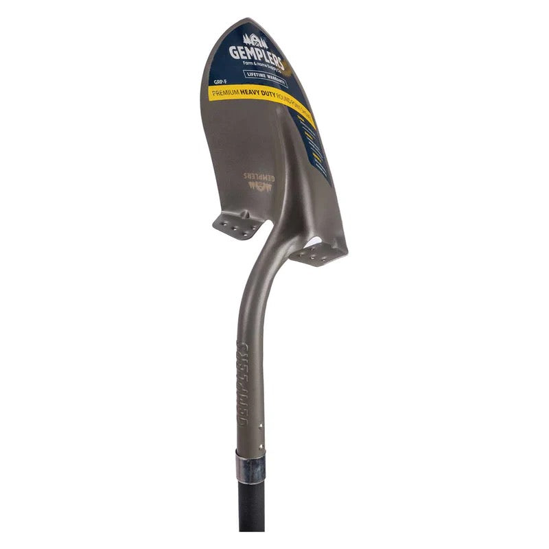 Gemplers Round Point Shovel with Extended Socket, Fiberglass Handle