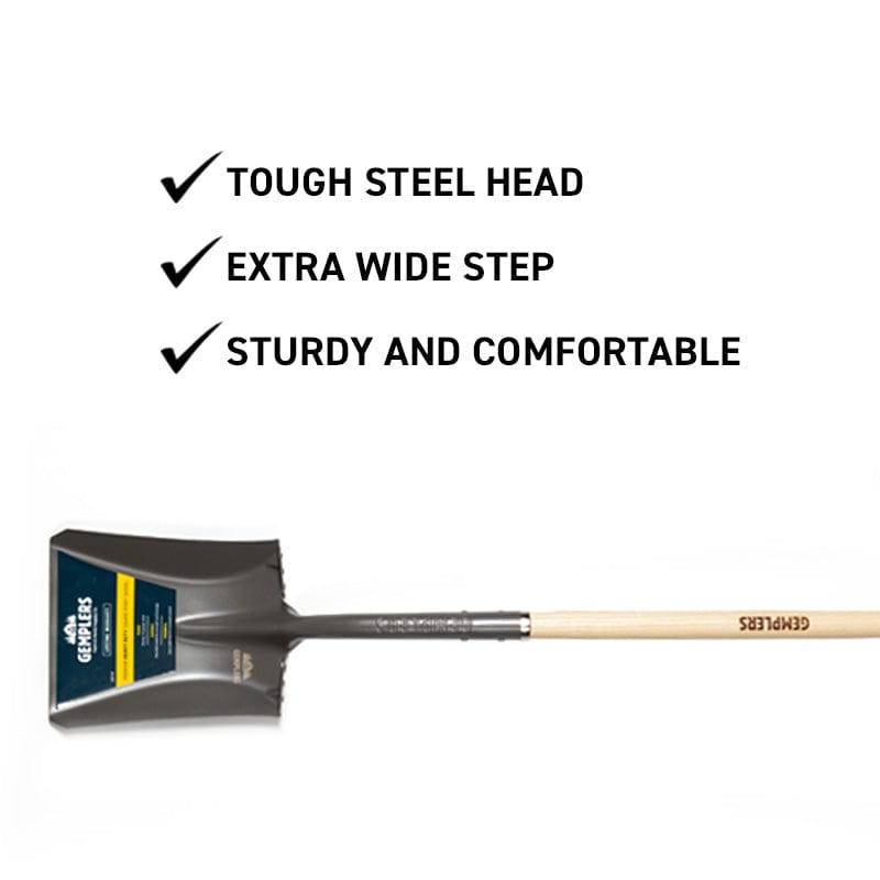 Gemplers Square Point Shovel with Wood Handle