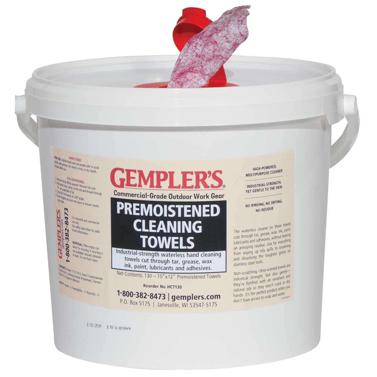 Gemplers Waterless Hand Cleaner Towels