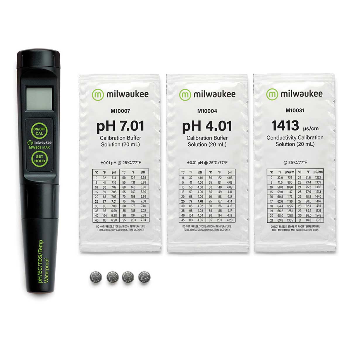 Milwaukee MW803 MAX Waterproof Low Range 4-in-1 pH/EC/TDS/Temperature Tester
