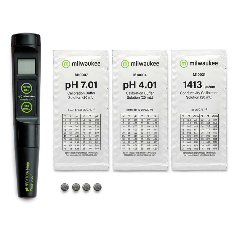 Milwaukee MW803 MAX Waterproof Low Range 4-in-1 pH/EC/TDS/Temperature Tester