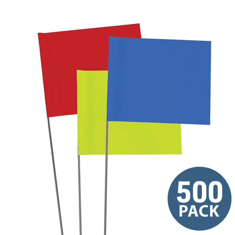 Blackburn 5" x 8" Vinyl Marking Flags with 36" Wire Stakes | 500 Pack