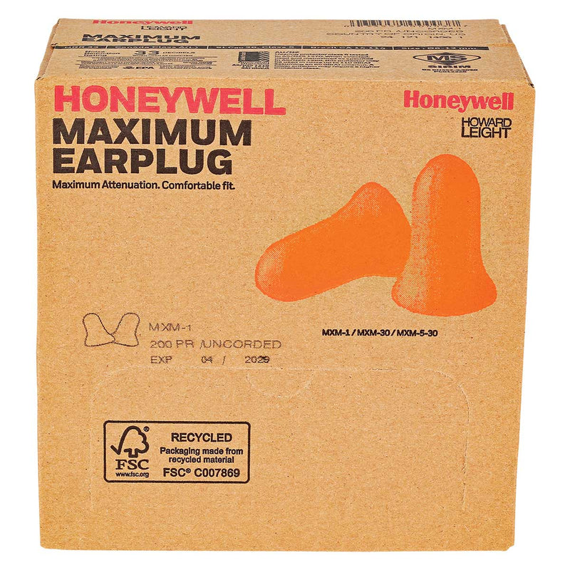 Honeywell Howard Leight MAXIMUM Disposable Foam Earplugs