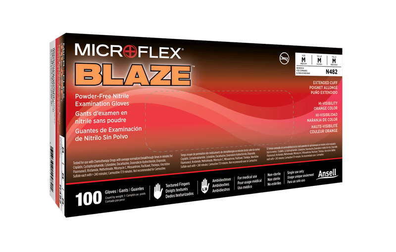 MICROFLEX Blaze N48 5-mil Orange Nitrile Gloves